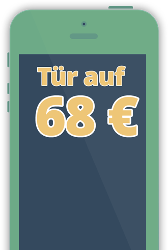 nürnberg schlüsselnotdienst: mobiltelefon mit günstigem festpreis darauf abgebildet